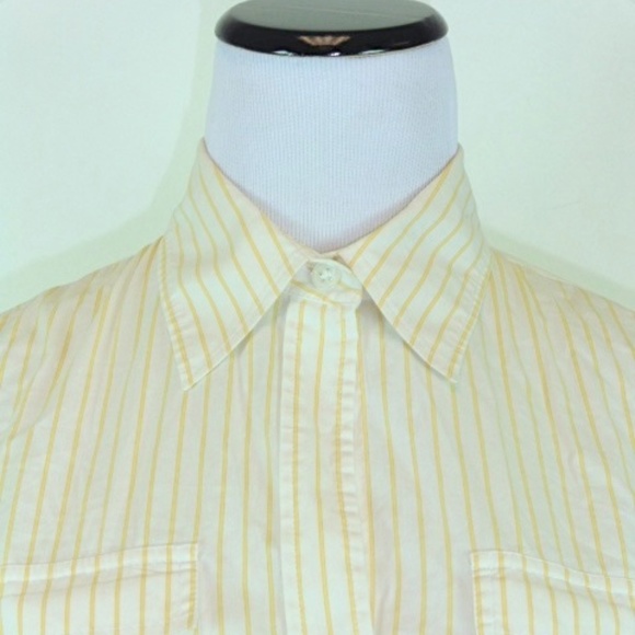 THEORY STRIPE BUTTON DOWN COTTON Shirt S - Picture 2 of 4